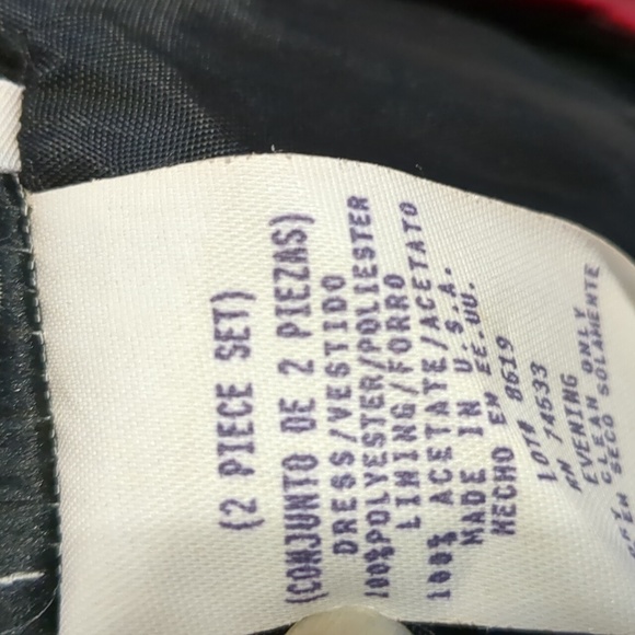 Vintage Jeffrey & Dara Evenings Dark Red Black Floral Beading Dress sz 6 - Picture 8 of 9